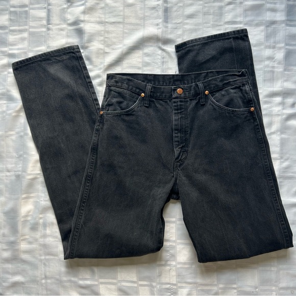 Wrangler Other - Wrangler Vintage Black Denim Tall Fit Slim Straight Leg Jeans